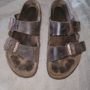 Brown Double-Strap Sandals